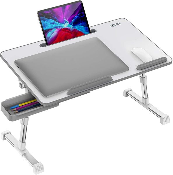 Table Latop Réglable, Bureau Debout Portable, Plateau De Petit Déjeuner Canapé Pliable, Support D'ordinateur Portable Pour La Lecture Et L'écriture