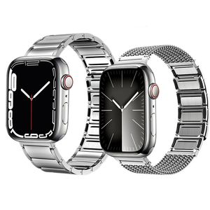 Verstelbare lus magnetische banden roestvrijstalen ketting armband band band link banden banden horlogeband voor Apple Watch Series 3 4 5 6 7 8 9 iWatch 40mm 41 mm 44 mm 45 mm 49 mm