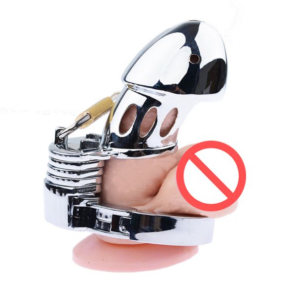 Réglable Homme Chastity pénis anneau en métal Cock Cage avec Bondage Verrouillage de l'appareil Adult Sex Toy pour les hommes