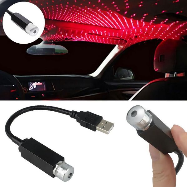Mini LED ajustable para techo de coche, luces de noche de estrellas, proyector de luz, ambiente Interior, lámpara de galaxia, decoración, enchufe USB