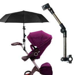 Soporte de montaje ajustable Accesorios para cochecito de bebé Cochecito de bebé Sostenedor de paraguas Silla de ruedas multiuso Parasol Estante Conector de bicicleta L230625