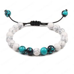 Pulseira de pedra de lava natural ajustável feminina preta olho de tigre natural contas de Buda contas de Buda difusor de óleo de ioga pulseiras azuis joias