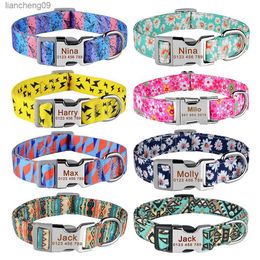 Collar de nailon ajustable para perro, nombre tallado personalizado, teléfono, Pitbull azul, Collar de perro personalizado, Impresión de etiqueta de perro, Collar L230620