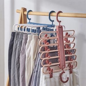Verstelbare broek rack broek plank rok sokken hanger sjaal ties houder kast organizer multilayer opslag magische doek hanger 220408