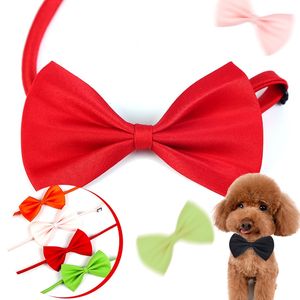 Colliers réglables avec nœud papillon pour chien, vêtements pour chiens, couleur Pure, fournitures de toilettage Q674