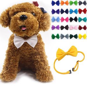 Haute qualité réglable vêtements pour chiens de compagnie noeud papillon collier accessoires collier chiots couleurs vives multicolore DHL rapide