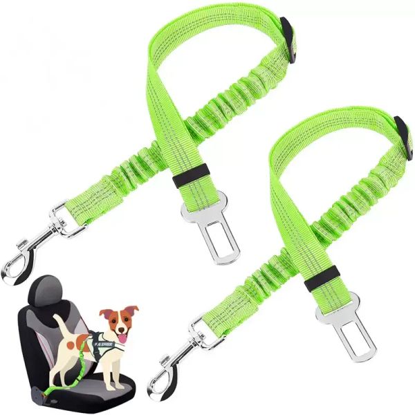 Harnais pour animaux de compagnie réglable Laisse de chien rétractable avec accessoires de voyage de voiture réfléchissants pour chiens chats avec absorption élastique des chocs LL