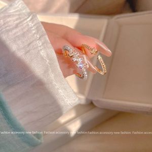 Verstelbare platina parel wijs vingerring voor vrouwen in de Japanse en Koreaanse stijl