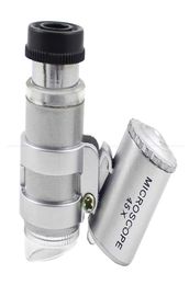 Verstelbare draagbare 45x mini -microscoop met 2 LED -mini -grootmogelijkhedenmicroscoop met bankbiljetcontrolefunctie Mini -microscoop snel 9033254