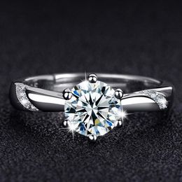 Anillo ajustable de promesa romántica para boda, anillo brillante con piedra de circón, corona, anillos de compromiso para mujer, joyería para dedo dha12280U