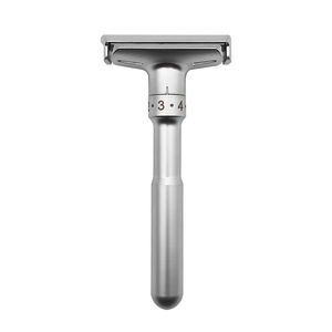 Adjustable Safety Razors Zinc Alloy Double Edge Classic Mens Shaving Mild to Aggressive 1-6 File Hair Removal Shaver with 5 Blades
