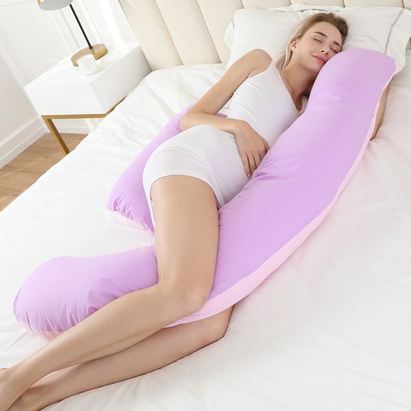 Oreiller de soutien de sommeil réglable pour les femmes enceintes corps 100% coton imprimé en forme de U oreillers de maternité grossesse dormeurs latéraux 201117