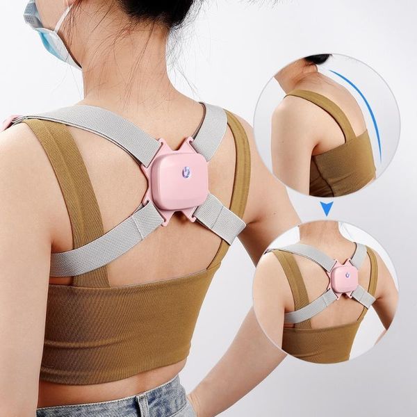 Masseurs électriques Correcteur de posture du dos intelligent réglable Ceinture d'entraînement de correction d'épaule intelligente Massage du bossu aux vibrations correctes