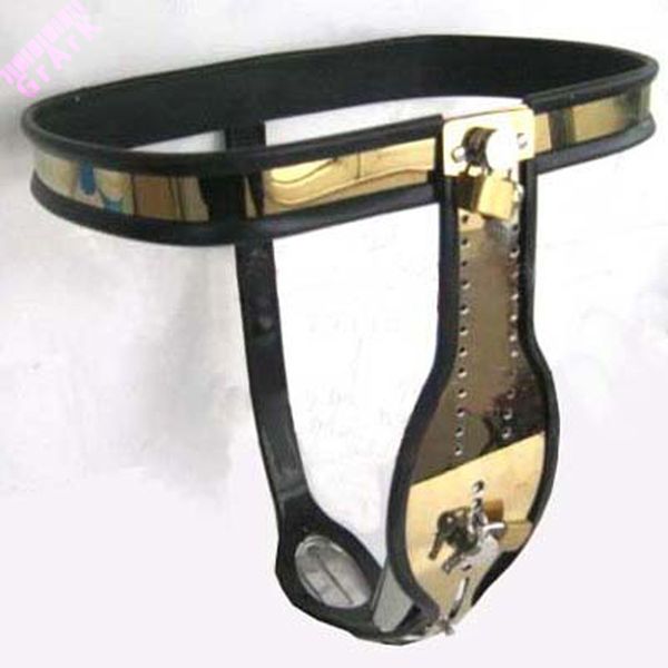 Ceinture de chasteté en T pour hommes en acier inoxydable réglable, dispositif de chasteté pour hommes, manchon pour pénis, cage à sangle, produits sexuels pour hommes Pénis