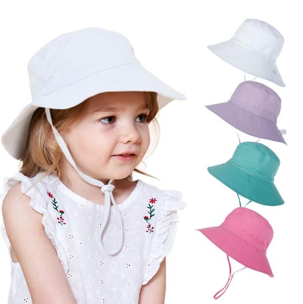 Chapeau de soleil d'été réglable pour bébé, pour filles et garçons, couvre-oreilles d'extérieur, anti-uv, casquette de plage pour enfants de 0 à 8 ans