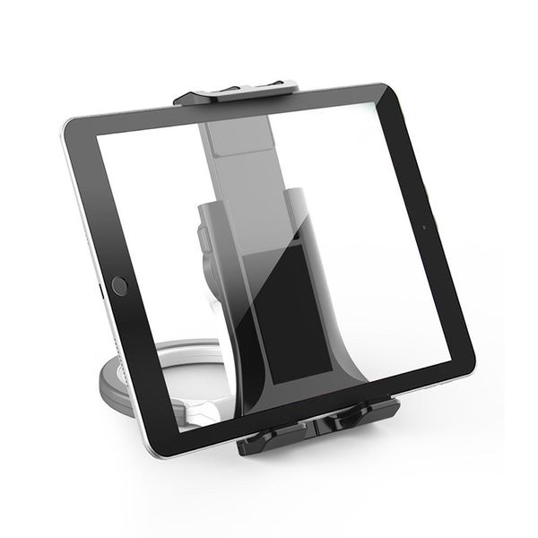 Soporte para tableta para escritorio Base ajustable para tableta con base de montaje Rotación de 360 grados para tabletas y teléfonos iPad Air Pro Mini Galaxy Tabs de 5 a 11 pulgadas