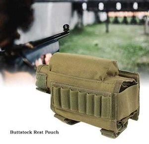 Verstelbare Tactical Butt Stock Rifle Cheek Rest Pouch Bullet Holder Nylon Riser Pad Ammo Cartridges Bag For Army Hunting Molle Bullets storage packs