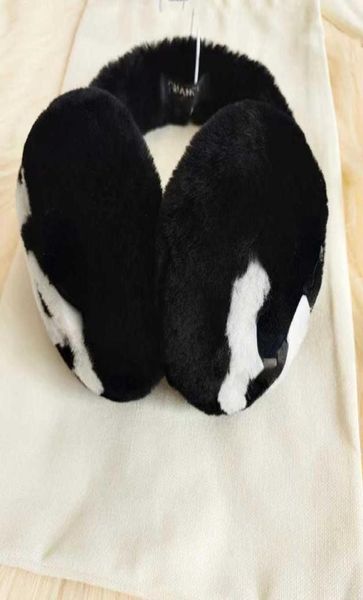 Cache-oreilles réglables en laine de fourrure de lapin épaisse, couvre-oreilles chauds de styliste pour femmes et hommes, automne et hiver 67634682317909