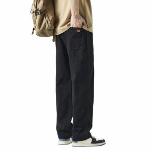 Pantalon de survêtement à taille réglable pour hommes Pantalon de survêtement en polyester Style rétro Pantalon cargo à jambes larges pour hommes avec élastique pour un confort optimal O31Q #