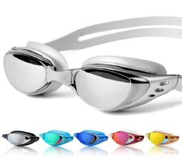 Verstelbare waterdichte anti -mist UV -bescherming Volwassenen Professionele gekleurde lenzen duiken zwemglazen bril Zwembril 5781571