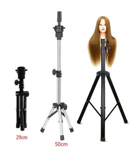 Perruque réglable Stands Tripod Stand Hair Mannequin Training Head Herder Dressing Clairs Perruque Perruque Tête Salon Tools2633343