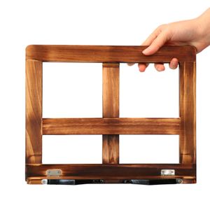 Verstelbare houten boekstandaard met pagina paperclip pagina houder clips opvouwbare leessteun voor bureau tabel recepten magazine laptop