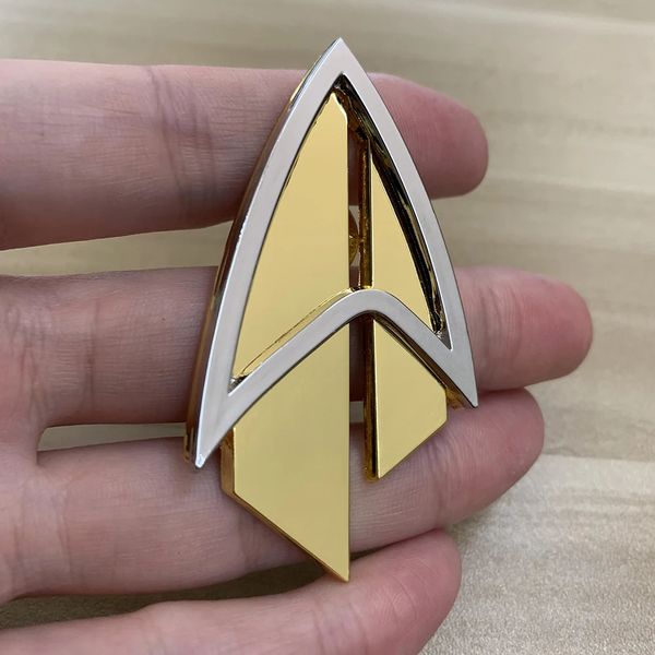 Admiral JL Picard épingle la prochaine génération de communicateurs Gold Brooches Badge Star Accessoires Rek Metal 240412