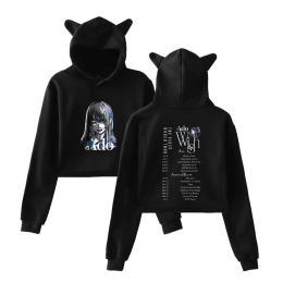 Ado Wish Tour Merch-Top corto para chicas adolescentes, ropa de calle, Hip Hop, Kawaii, Oreja de Gato, Harajuku, sudadera recortada, Jersey, Tops