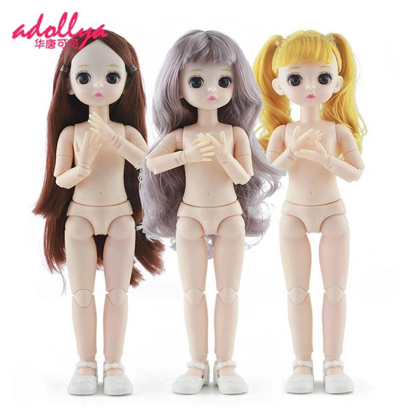 Adollya BJD poupée 30 cm boule nue articulée poupée pivotante nue 22 articulations mobiles jouets pour fille maquillage yeux 3D 1/6 poupées princesse 240223