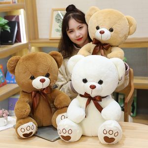 Adorable muñeca de oso de peluche con lazo, adorable oso de peluche, juguetes de peluche para amantes, niñas, regalo de cumpleaños para bebé