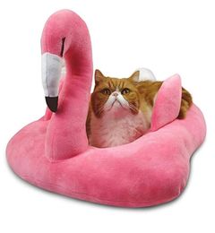 Adorable flamanto en forme de flamant 2 couleurs pour animaux de compagnie pour chats beaux chatons lit pour petit chien PetS8615466