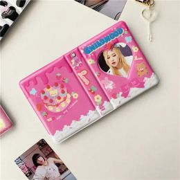 Adorable Kawaii Bear Hollow Card Binder Photo Album avec 40 poches pour les cartes de nom Photocards et support d'identification - Design sur le thème de l'amour de 3 pouces et