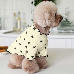 Adorable Love Heart Treen Pullover: chemise de chien entièrement confortable pour les races petites à moyennes, facile