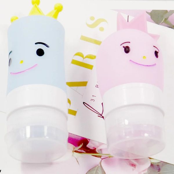 Adorable princesse et prince Cartoon Silicone Dispensing Bottles for Lotion Shampooing and Body Wash - Conteneurs mignons et pratiques pour les enfants '