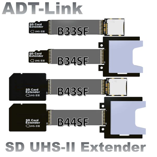 ADT-Link TF Micro SD aux cartes SD Câble plat Flexible Extender SD / SDHC / SDXC Lecteur de carte UHS2 UHS-III pour GPS Navigator Rock Pi 4