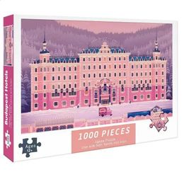 Adulte 1000 Puzzle Budapest Hotel Traitement pour le stress difficile Stress Girls Girls Birdday Gifts Education Toys 240305