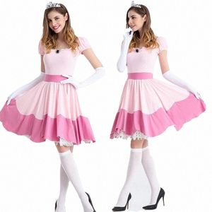 Adulto 5140 s-3xl Tamaño grande Princ Dr Peach Dance Falda corta Cosplay Disfraz Mujer Fancy Dr 44so #