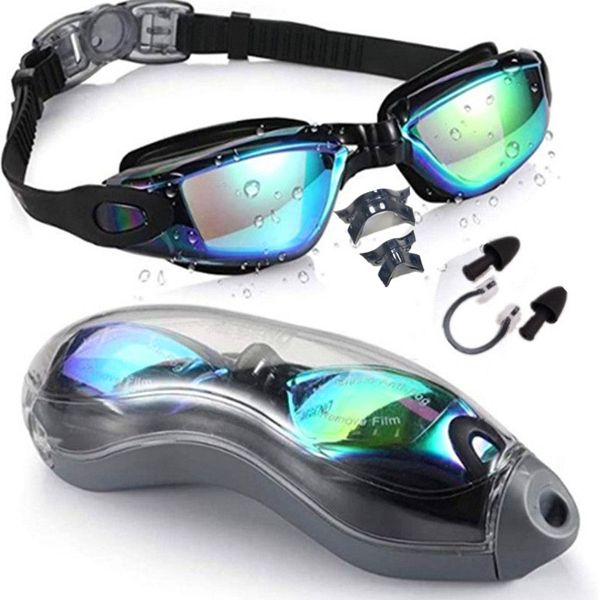 Gafas de natación anti antiniebla para adultos para hombres y mujeres gafas de natación electrocholados de silicona al aire libre