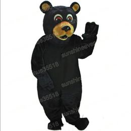 Adulte Black Bear Mascot Costume Cartoon thème du personnage Carnaval Unisexe Halloween Carnival Adultes Fête d'anniversaire Tenue de fantaisie pour hommes