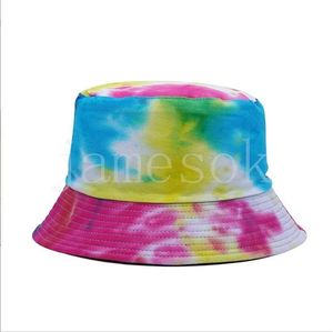 Chapeau de seau pour adulte Chapeau de pêche réversible chapeaux de pêche colorés graffitis Caps hip hop cravate créative colorant gorros hommes femmes de527