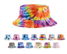 Sombrero de cubo para adultos, sombrero de pescador, gorra de pesca Reversible, Graffiti colorido, Hip Hop, Tie Dye creativo, hombres y mujeres DF194
