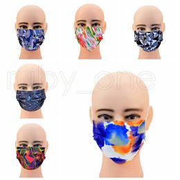 Masques de camouflage pour adultes Masques jetables Designer 3 couches Non-Woven Anti-Dust Fashion Earloops Masque de protection 6styles RRA3693