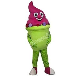 Costume de mascotte de crème glacée verte Cartoonred adulte déguisement animal sauvage vêtements Halloween défilé de Noël costumes combinaison extérieure personnalisable