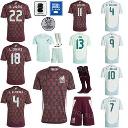 Adulte Child Copa America Mexico 10 Vega Soccer Jersey 2024 Équipe nationale Cordova 18 Guardad 7 Romo 11 Gimenez 9 Jimenez 9 Raul Santos Herrera Vela Football Shirt Kits