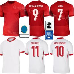 Infancia adulta Euro Copa Polonia 23 Piatek Soccer Jersey 2024 Equipo nacional 1 Szczesny 11 Grosicki 5 Bednarek 10 Zielinski 18 Bereszynski 16 Kits de camisa de fútbol de Szymanski