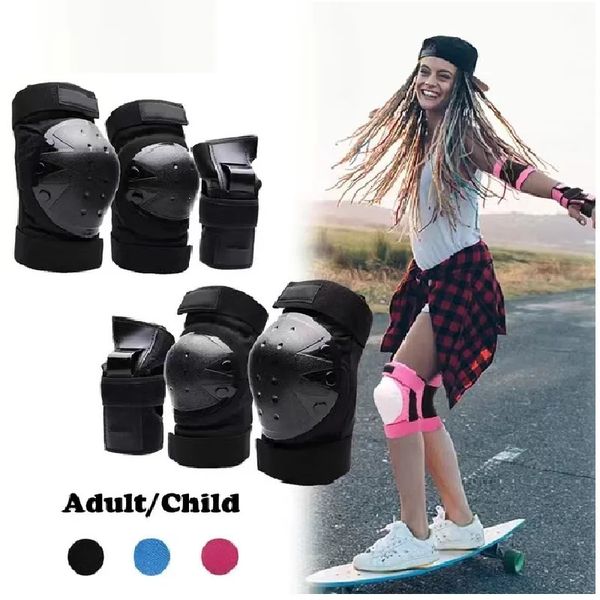 Genouillères adultes/enfants, coudières, protège-poignets, ensemble d'équipement de protection 3 en 1 pour multisports, skateboard, patinage, cyclisme, scooter 240124