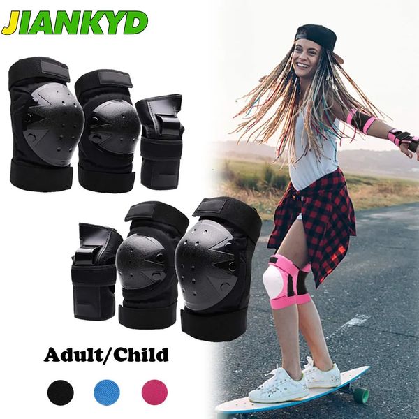 Poussions de genou pour adultes / enfants Poussions de padds de poignet 3 en 1 équipement de protection pour skateboard multiples scooter à cyclisme 231227