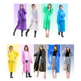 EVA-regenjas met capuchon, uniseks, waterdichte poncho, lange winddichte poncho, outdoor, wandelen, transparante regenjas, mode, draagbaar, regenkleding, geen wegwerp