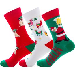 Chaussettes de vacances de Noël pour adultes Chaussettes chaudes et confortables en peluche avec grandes semelles antidérapantes