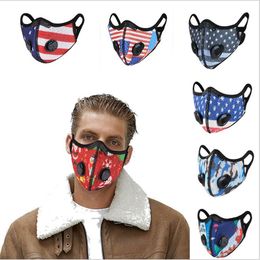 Masques d'impression de Noël pour adultes Masque à charbon actif avec valves Masque de cyclisme Masques de sports de plein air Masque chaud d'hiver LSK2070